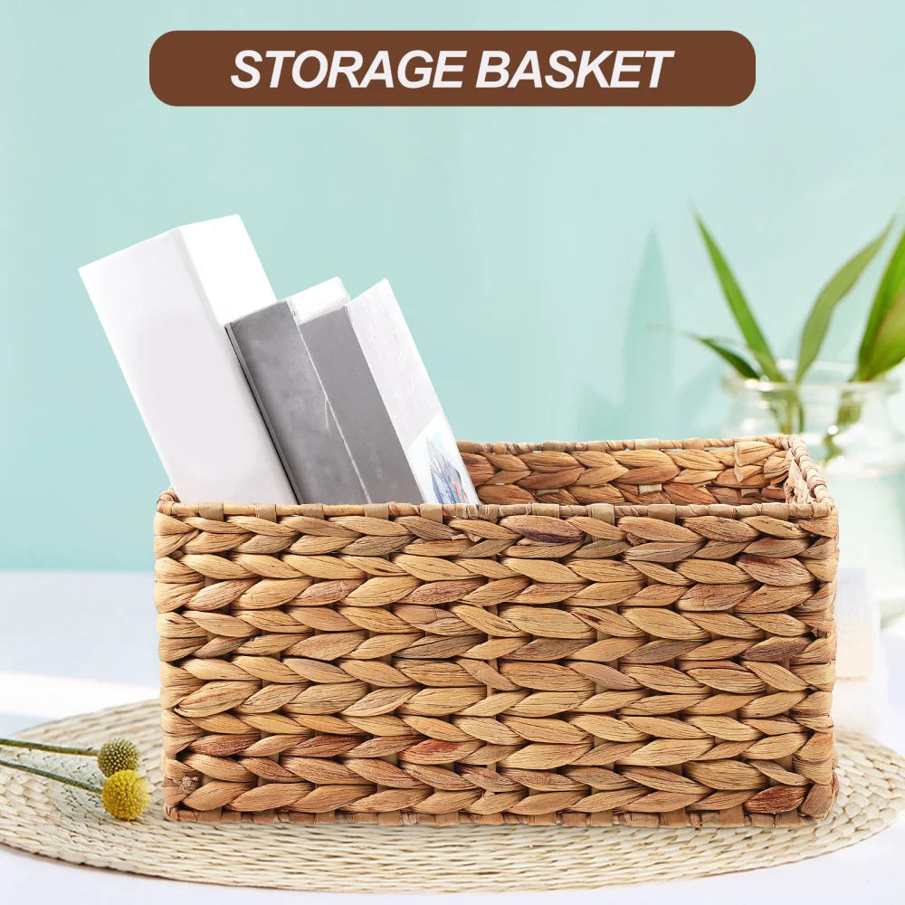 Large Storage Rattan Kitchen Fruit Bowls Mushroom Rattan Laundry Plant Wicker Baskets Flower Bin Desk Rectangle Travel 15In